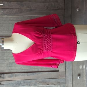 Bebe Fuscia Kimono Style Chiffon Blouse
